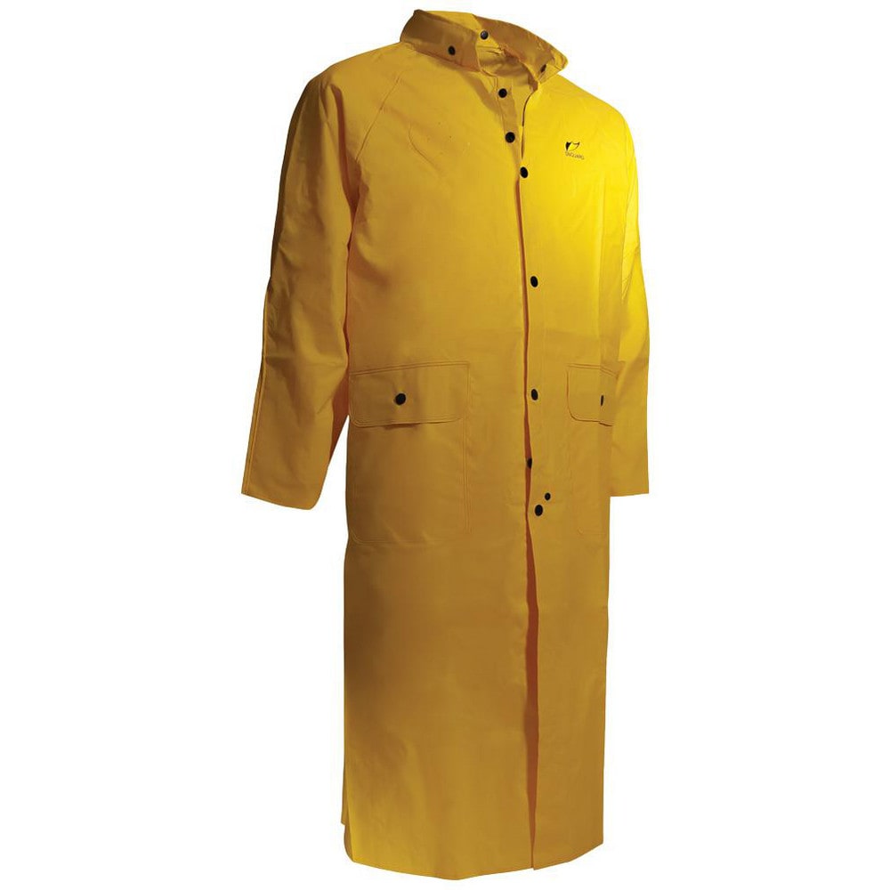 Rain Coat: Size Small, ASTM D6413, Yellow, PVC & Nylon