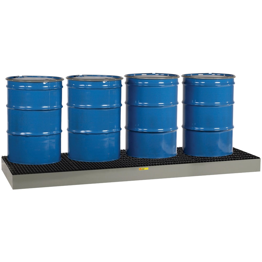 Spill Control Pallet: 4 Drum, 93.00 gal, 6000.00 lb, Steel