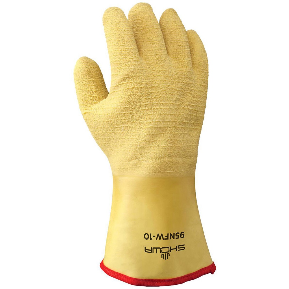 Cold Gloves: SHOWA 95NFW Size Large, Natural Rubber Latex Natural Rubber & Jersey Fleece