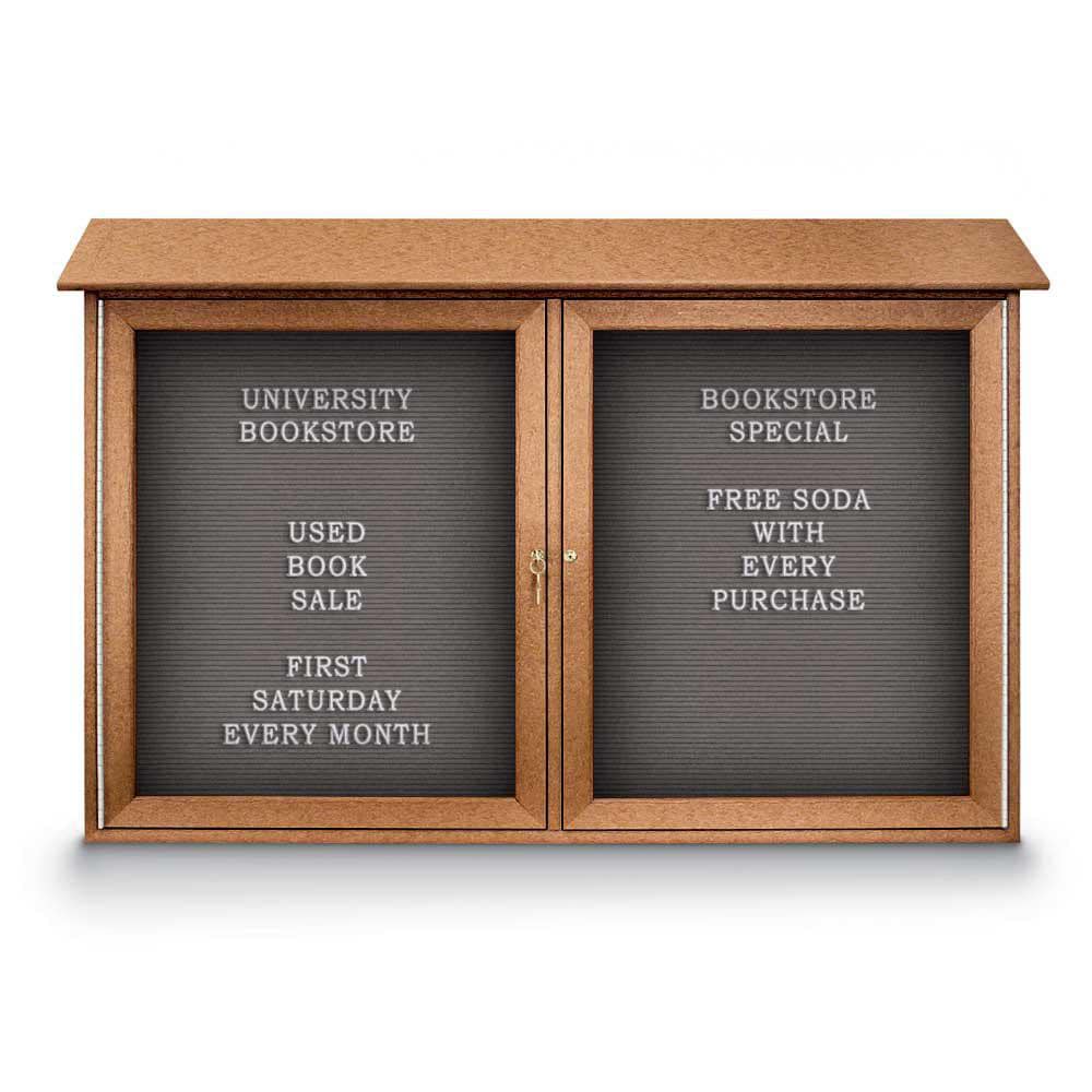 Enclosed Letter Board: 45" Wide, 30" High, Fabric, Gray
