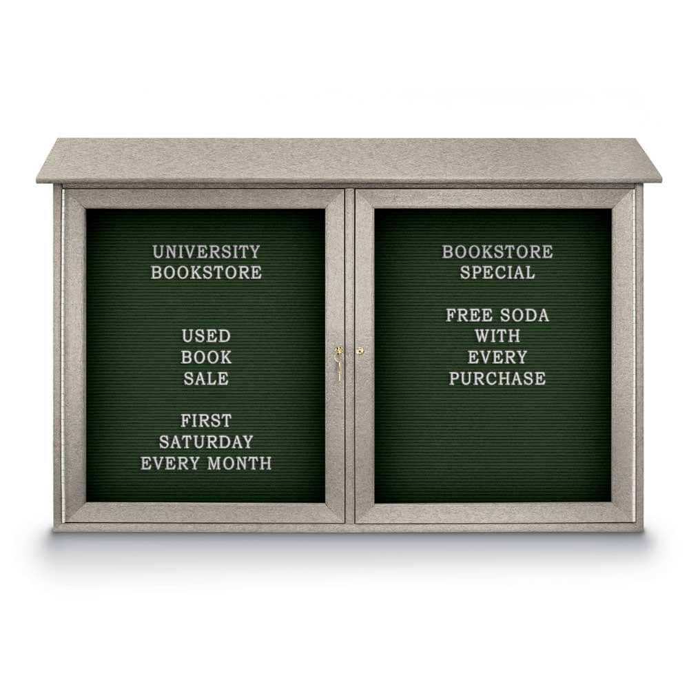 Enclosed Letter Board: 45" Wide, 30" High, Fabric, Woodland Green