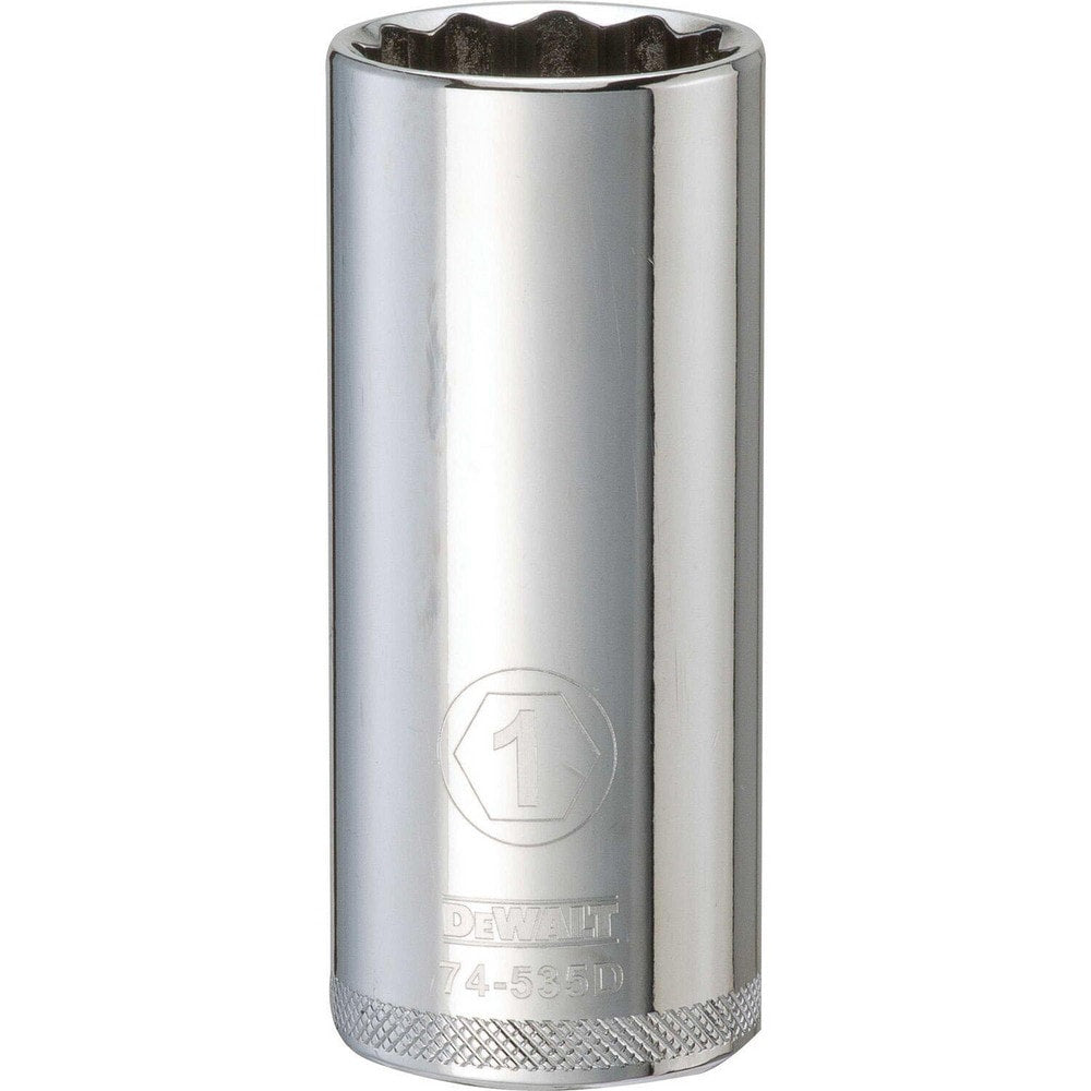 Deep Hand Socket: 1/2" Drive, 1" Socket, 12-Point