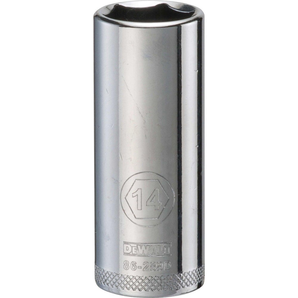 Deep Hand Socket: 1/4" Drive, 14.00 mm Socket, 6-Point