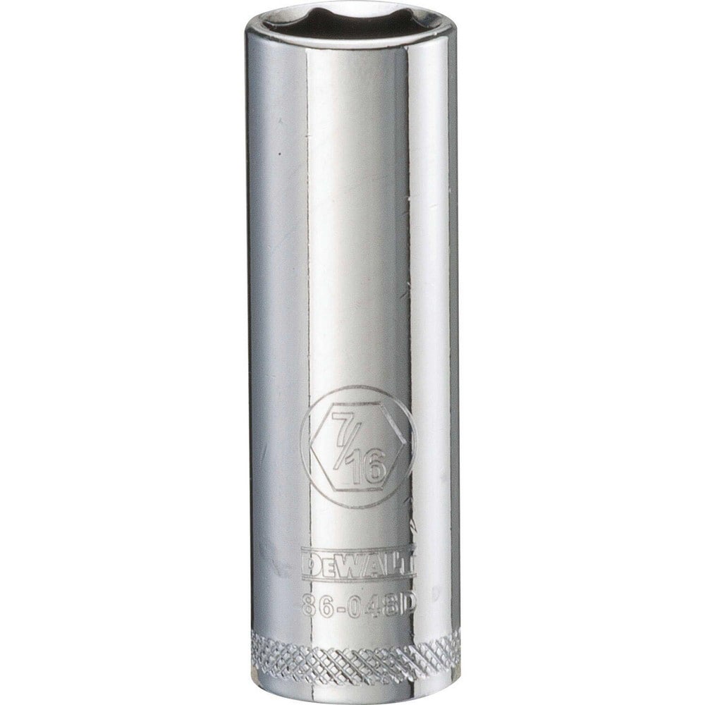 Deep Hand Socket: 1/4" Drive, 7/16" Socket, 6-Point