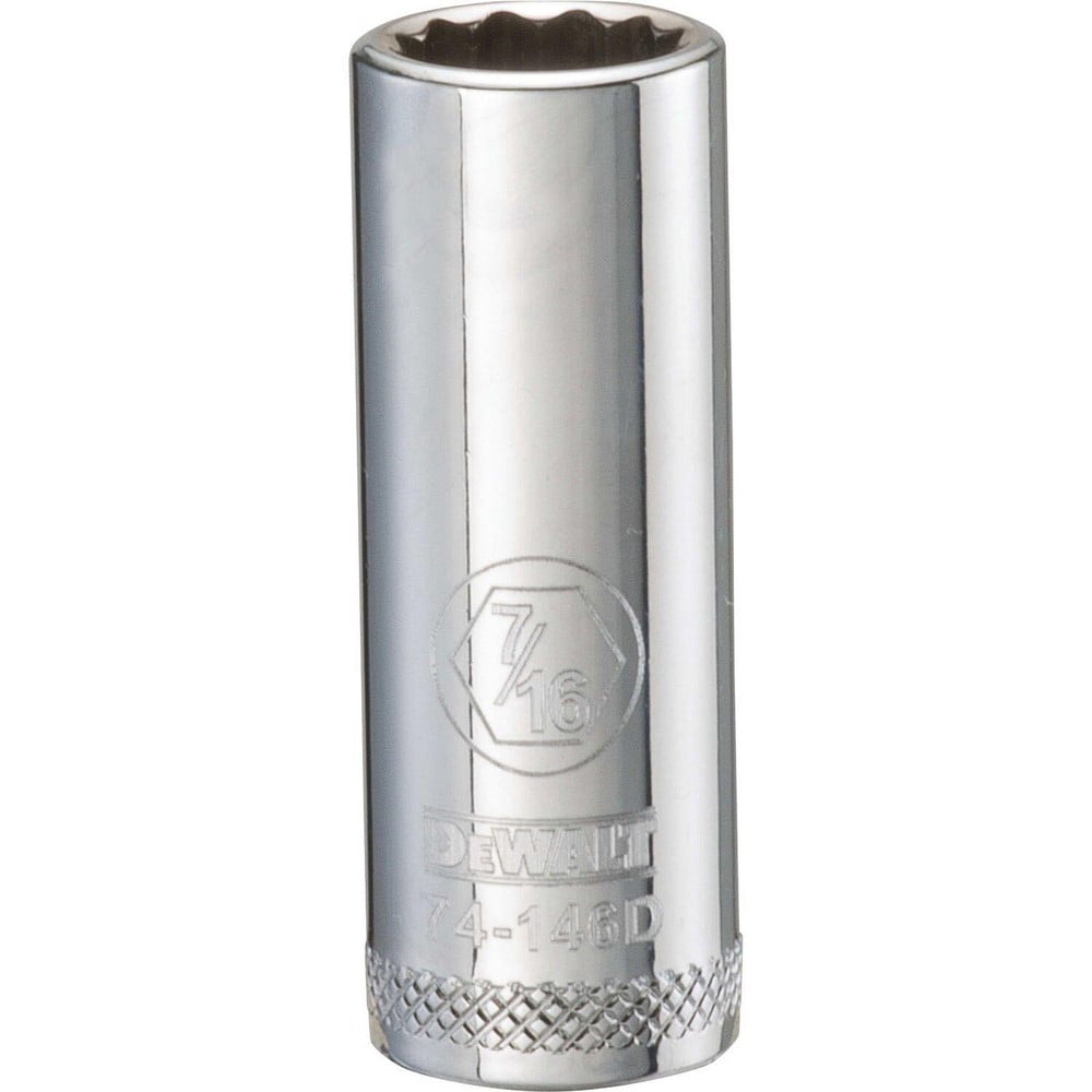 Deep Hand Socket: 3/8" Drive, 7/16" Socket, 12-Point