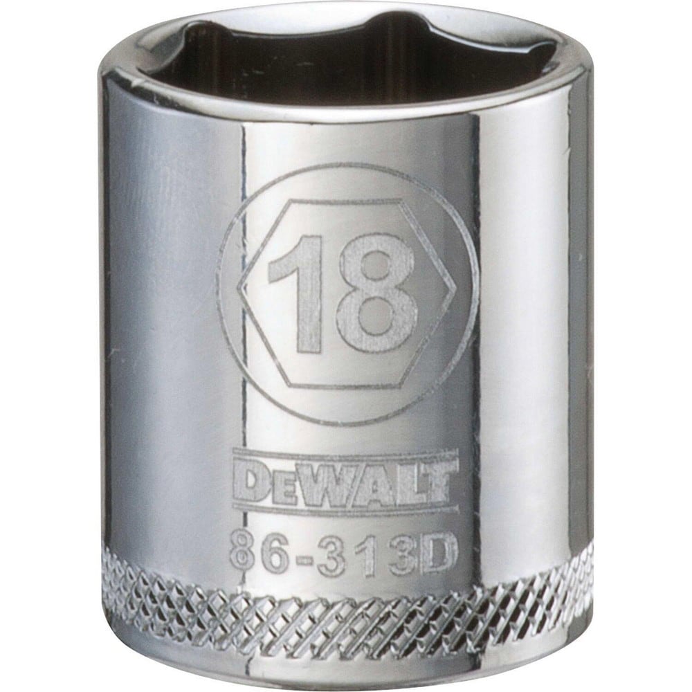 Standard Hand Socket: 3/8" Drive, 18.00 mm Socket, 6-Point