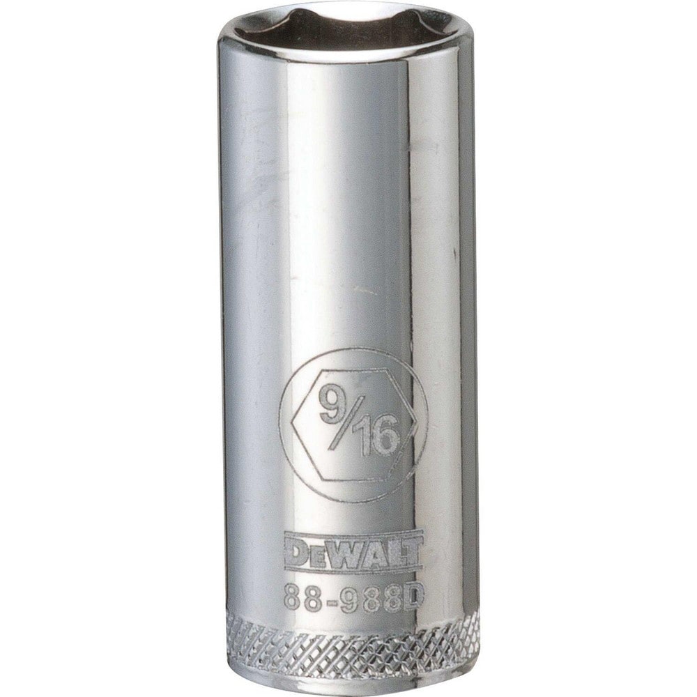 Deep Hand Socket: 3/8" Drive, 9/16" Socket, 6-Point