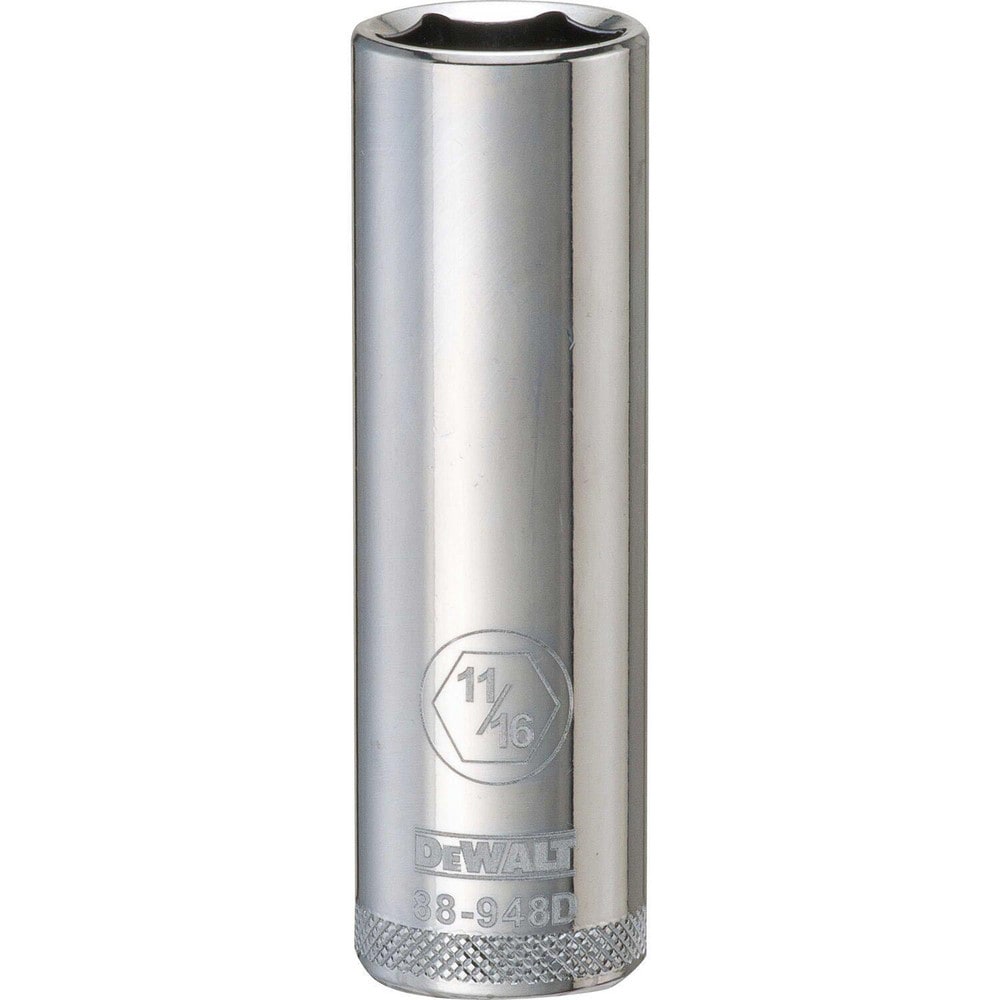 Deep Hand Socket: 1/2" Drive, 11/16" Socket, 6-Point