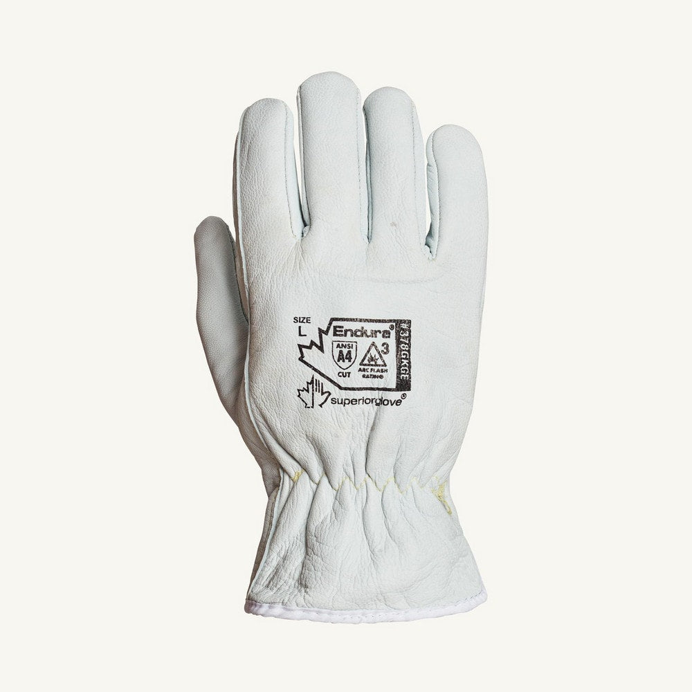 Cut, Puncture & Abrasion-Resistant Gloves: Superior Glove Works 378GKGE, Size Small, ANSI Cut A4, ANSI Puncture 3, Leather Lined, Goatskin