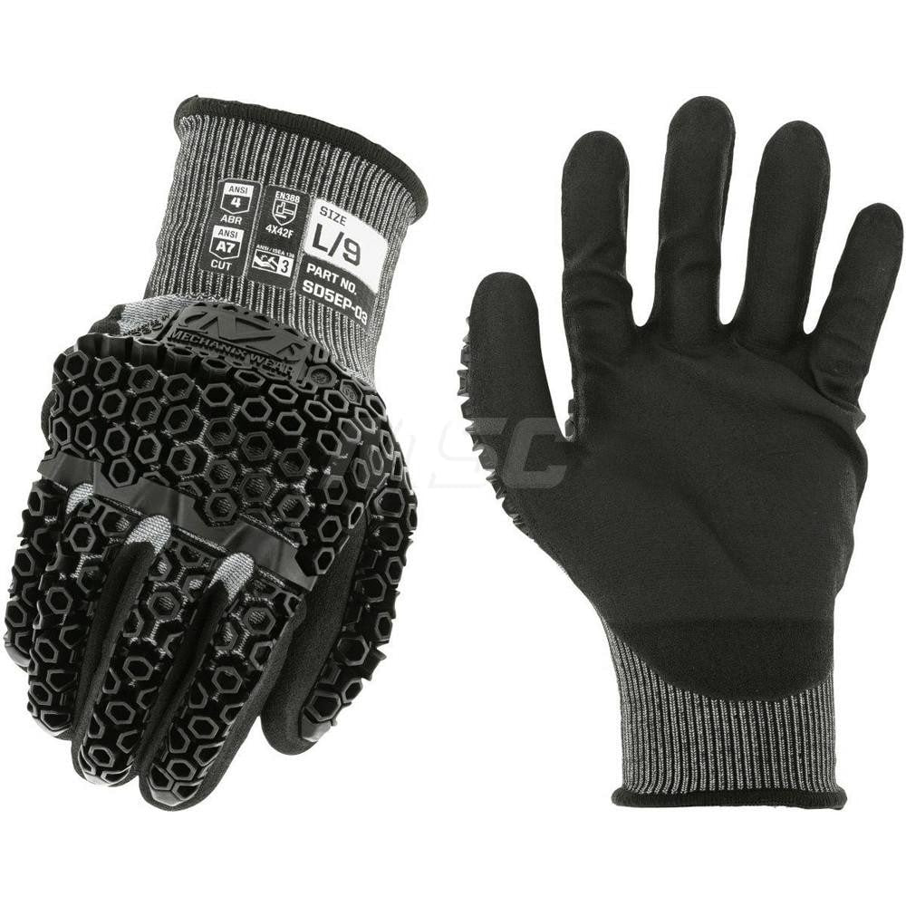 Impact Gloves: M-Pact SPEEDKNIT™ M-PACT D3O SD5EP03, Size X-Large, Nitrile-Coated HPPE, Tungsten Steel & Knit