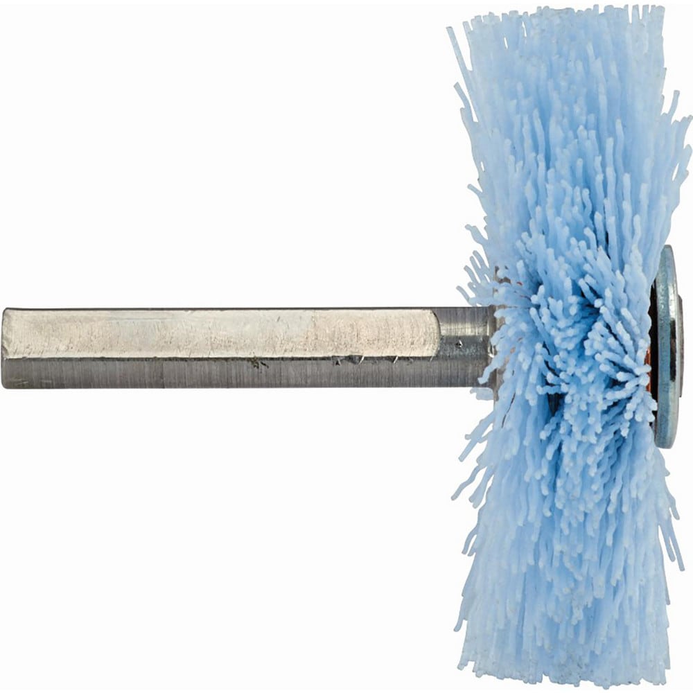 Wheel Brush: 3" Wheel Dia, 1" Face Width, 0.0400" Wire Dia, Crimped