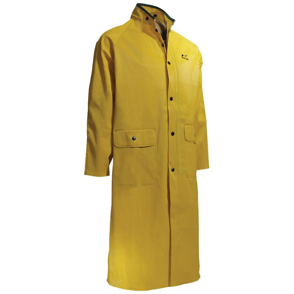 Rain Coat: Size X-Large, Non-Hazardous, Yellow, Polyester & PVC