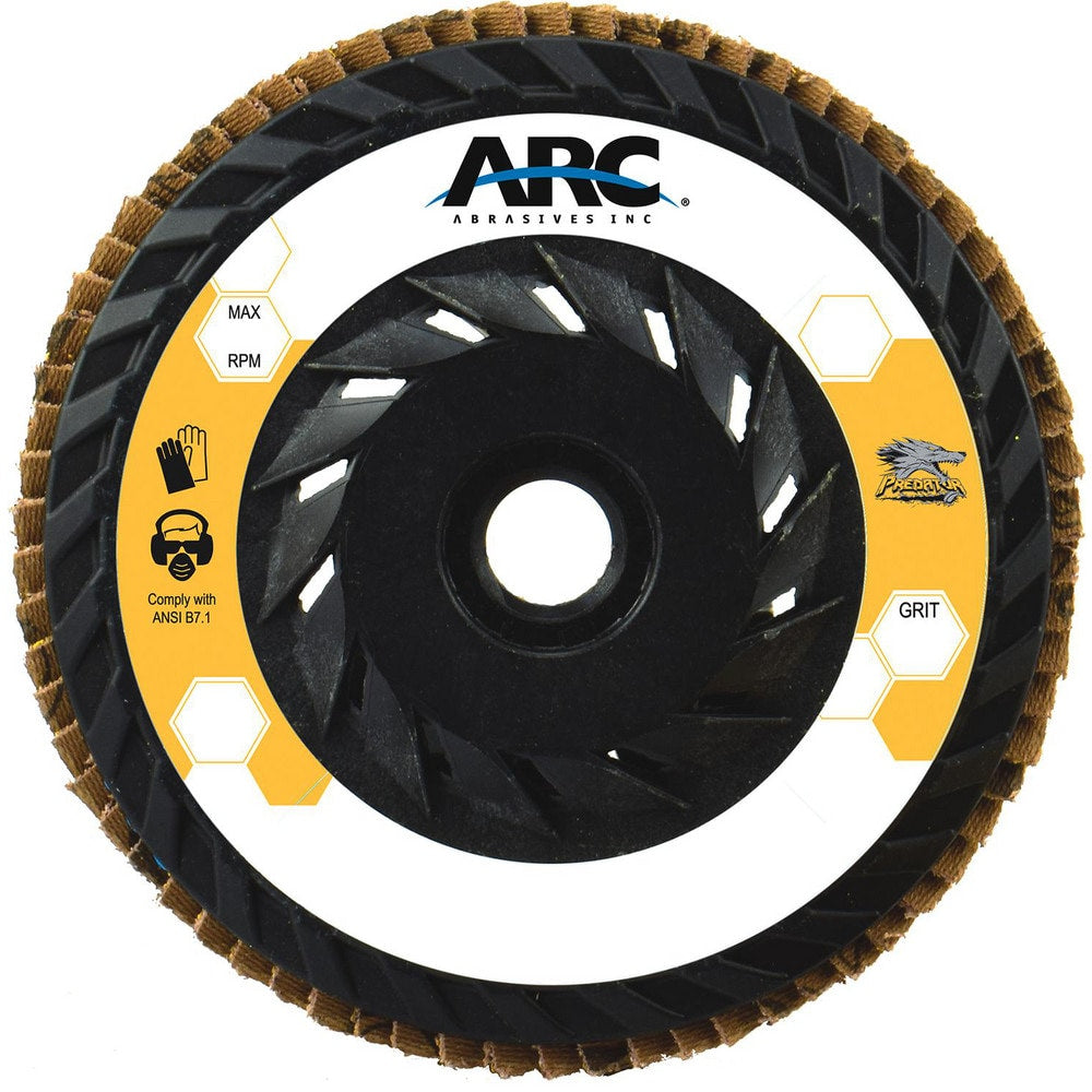Flap Disc: 4-1/2" Dia, 5/8-11" Hole, 60 Grit, Ceramic Alumina, Type 29