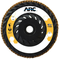 Flap Disc:  4-1/2" Dia, 5/8-11" Hole, 40 Grit, Ceramic Alumina, Type 27