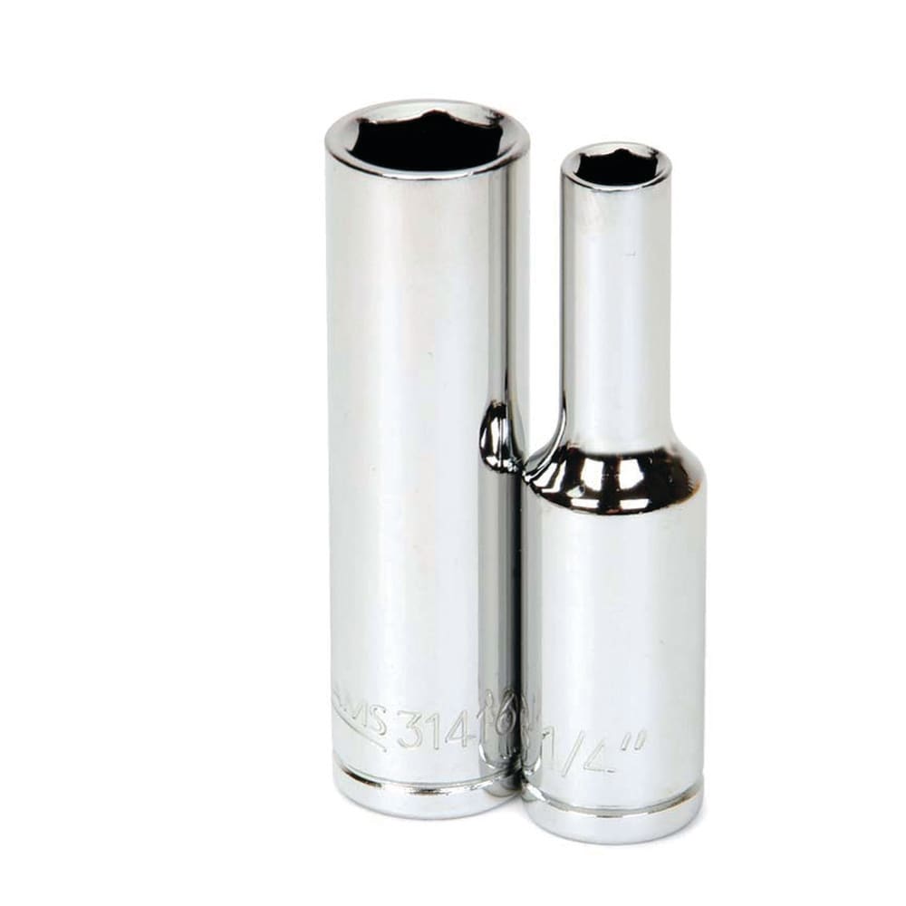 Deep Socket Hand Socket: 3/8" Drive, 7/16" Socket, 6-Point