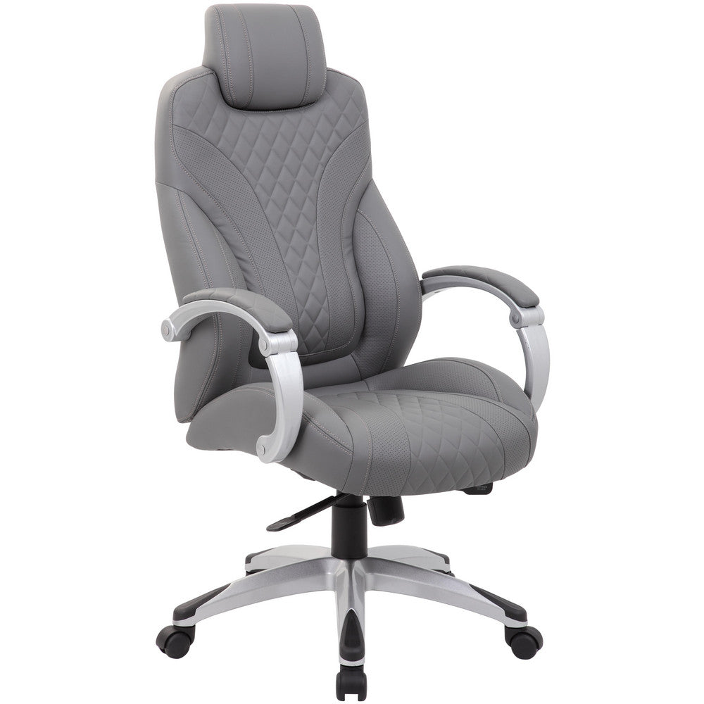 Task Chair: Vinyl, Adjustable Height, Gray