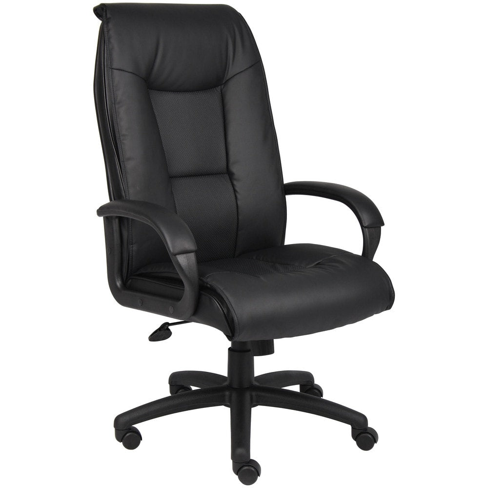 Task Chair: PU Leather, Adjustable Height, Black