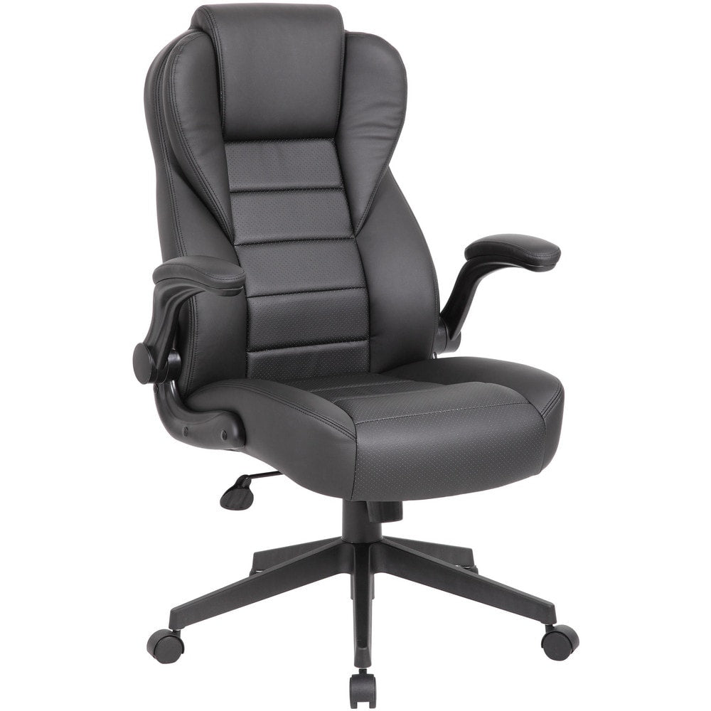 Task Chair: Vinyl, Adjustable Height, Black