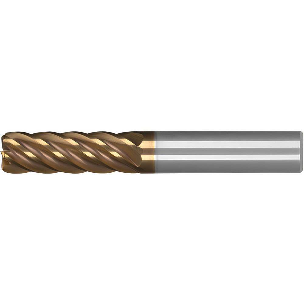 Corner Radius End Mill: 3/4" Dia, 2" LOC, 0.1900" Radius, 6 Flute, Solid Carbide