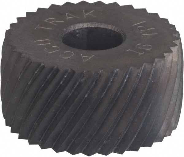 Convex Knurl Wheel: 1-1/4" Dia, 90 ° Tooth Angle, 12 TPI, Diagonal, Cobalt