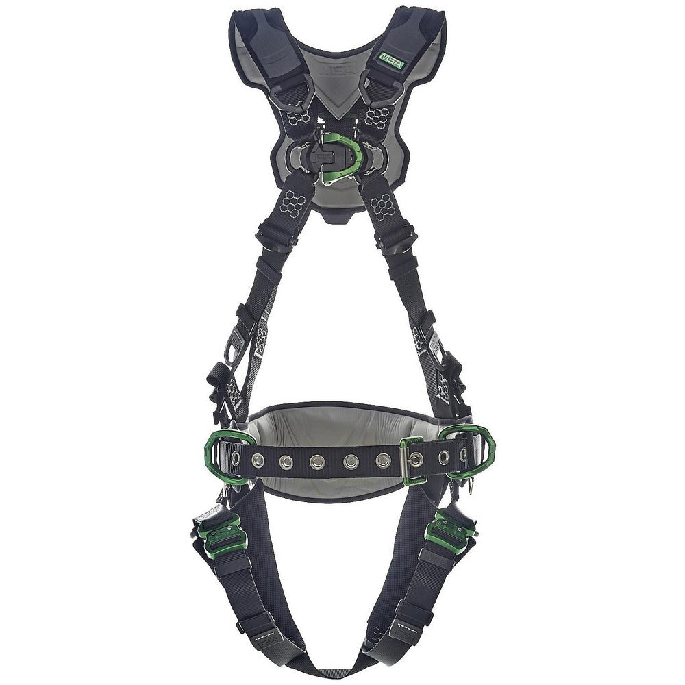 Fall Protection Harnesses: 400.000 Lb, Construction Style, Size X-Large, For Construction, Polyester, Back & Hips & Front D-Ring