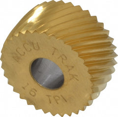 Convex Knurl Wheel: 3/4" Dia, 90 ° Tooth Angle, 16 TPI, Diagonal, Cobalt