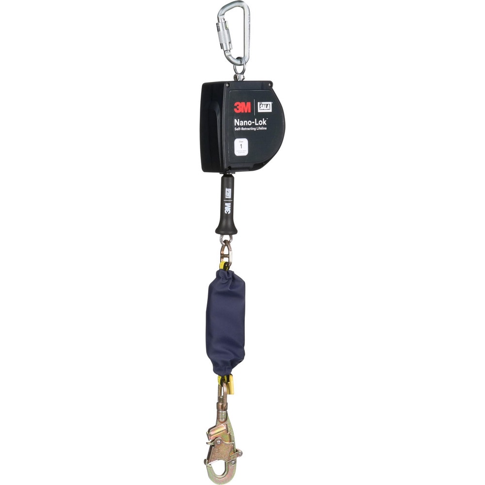 Self-Retracting Lifeline: 310 lb Capacity, 15.00' Lifeline, Carabiner