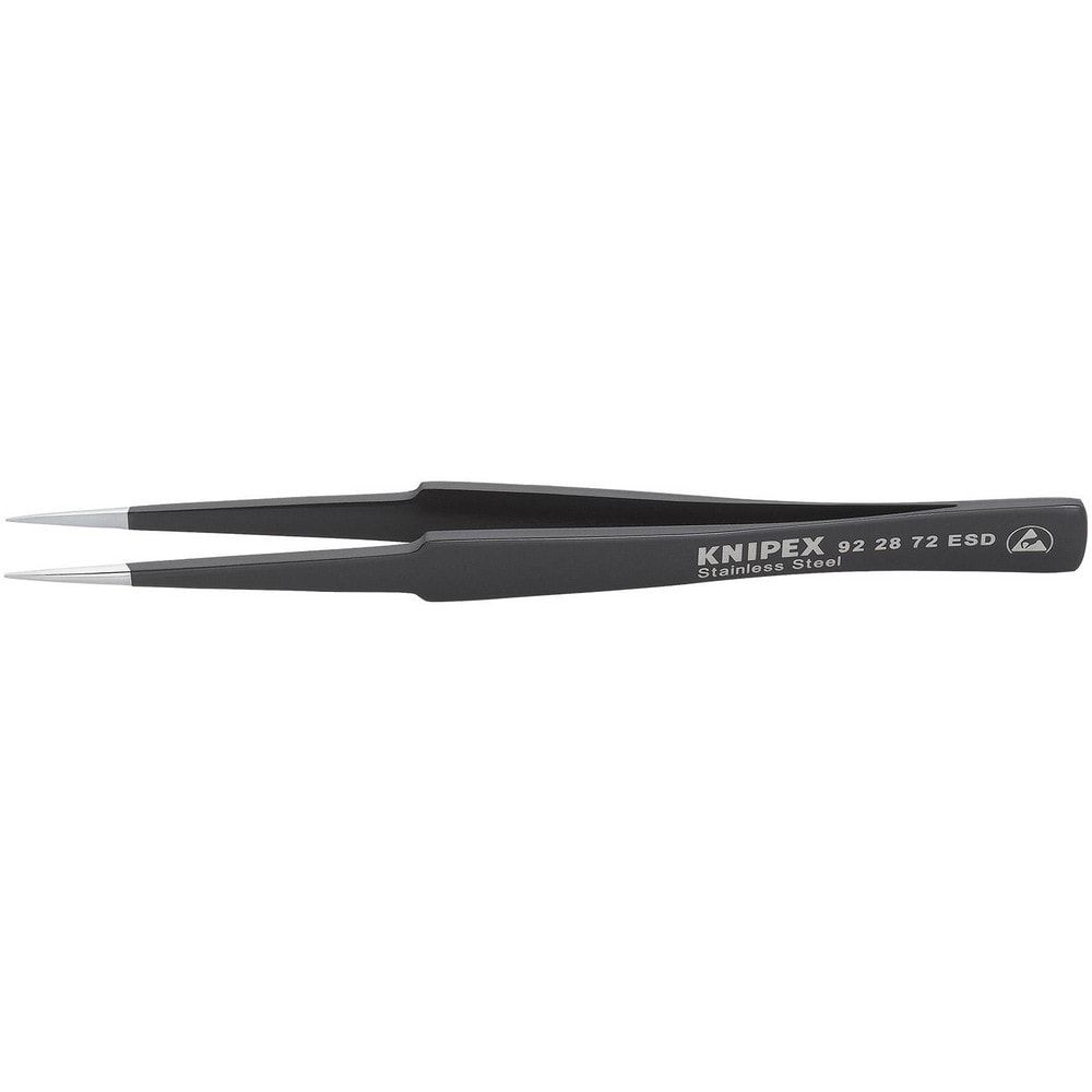 Tweezers; Tweezer Type: ESD Safe; Pattern: Smooth Pointed Tip and Serrated Bent Tip; Material: Stainless Steel; Tip Type: Pointed; Tip Shape: Pointed; Overall Length (Inch): 5-1/4; Grip Style: Smooth