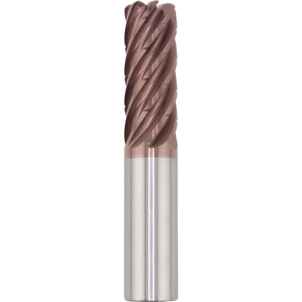Corner Radius End Mill: 25.00 mm Dia, 75.00 mm LOC, 1.00 mm Radius, 7 Flute, Solid Carbide