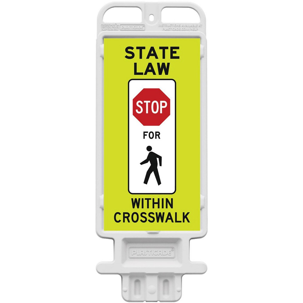 Pedestrian Crossing Sign: A-Frame, STOP, " STATE LAW STOP FOR PEDESTRIAN WITHIN CROSSWALK"