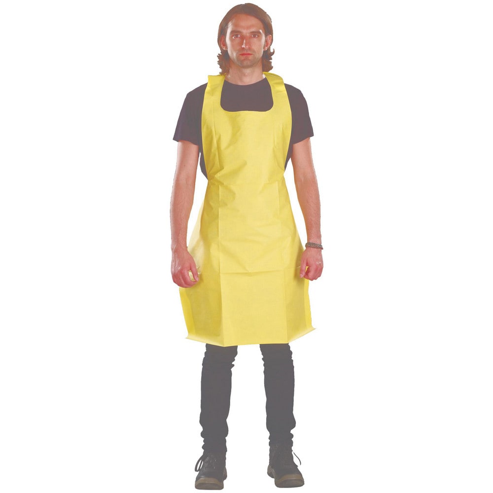 Disposable & Chemical-Resistant Apron: Size 28 in X 36 in, 36" Length, 0.2100 mil Thick, Yellow
