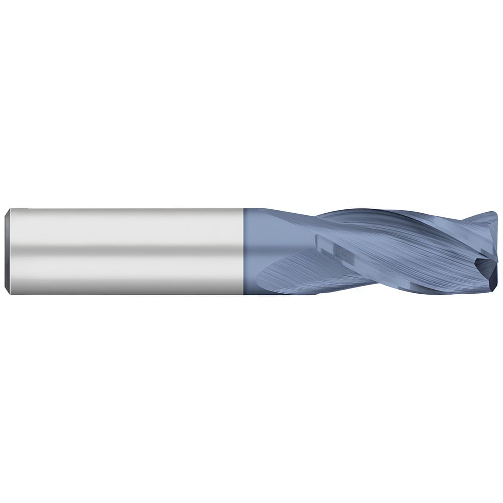 Corner Radius End Mill: 1/4" Dia, 1-1/2" LOC, 0.0050" Radius, 3 Flute, Solid Carbide