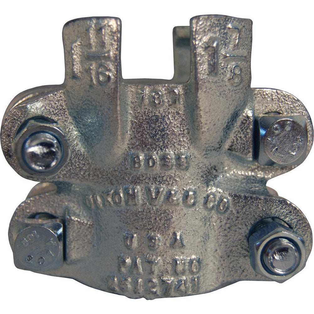 Ground Joint Hose Couplings; Thread Type: Non-Threaded; Type: 4-Bolt Clamp; Material: Plated Iron; Size: 1-1/4 in; Style: 4-Bolt Clamp