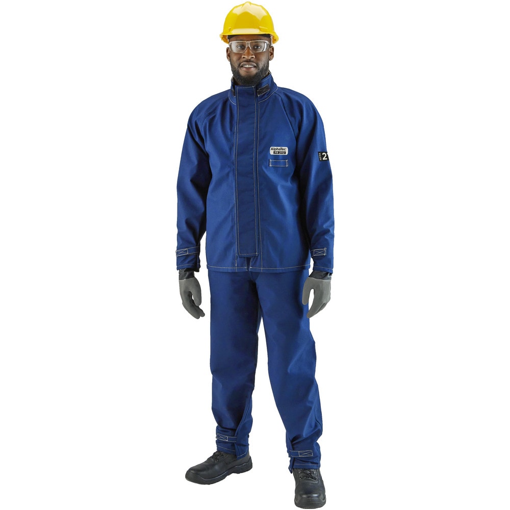 Rain & Chemical Resistant Jacket: 2X-Large, Blue, 46-49" Chest, Nomex
