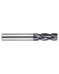 1/8″ × 1/4″ × 1/2″ × 2 1/4″ 4 Flute 0.0100″ C/R Carbide End Mill-Plain Shank - ALTiN