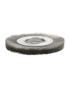4″ Diameter × 3/8″ Width, Carbon Steel, 0.006″ Crimped Bristle, Wheel Brush