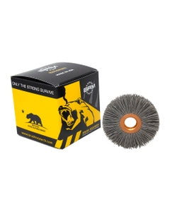 2 1/2″ Diameter × 1/2″ Width, 600 Grit, Aluminum Oxide, 0.012″ Crimped Bristle, Wheel Brush