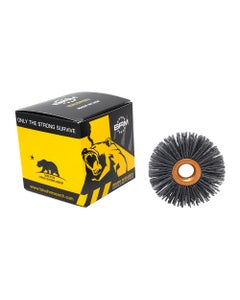 2 1/2″ Diameter × 1/2″ Width, 80 Grit, Silicon Carbide, 0.040″ Crimped Bristle, Wheel Brush