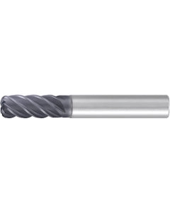 Corner Radius End Mill; 1/2″ Dia. × 1″ LOC × 1/2″ Shank Dia. × 3″ OAL ; 5 FL ; Carbide ; AlCr ; 0.12″ R