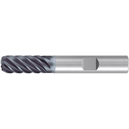 Corner Radius End Mill; 5/8″ Dia. × 1-1/4″ LOC × 5/8″ Shank Dia. × 3-1/2″ OAL ; 6 FL ; Carbide ; AlCr ; 0.09″ R