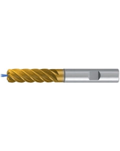 Square End Mill; 1/4″ Dia. × 3/4″ LOC × 1/4″ Shank Dia. × 2-1/2″ OAL ; 4 FL ; Carbide ; TiAlN+TiN ; 0.01″ R ; Series 3911TZ