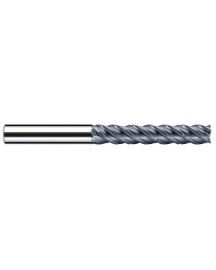 1/8″ Cutting Dia. × 1/4″ Shank Dia. × 0.65″ LOC × 3″ OAL, 4 Flute, Carbide, Polychrom, Square Endmill, E-Cut