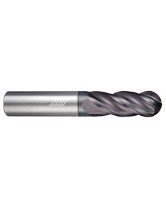 0.125″ Dia. × 0.125″ Shank × 0.5″ DOC × 2.5″ OAL, APLUS, 4 Flute, Ballnose End Mill