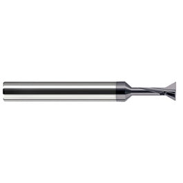 Keyseat Cutter, 1/8″ Dia. × 1/8″ Shank Dia. × 3/32″ CW × 1-1/2″ OAL, 2 Teeth, 48 Degrees, Carbide, Round Shank, AlTiN, Specialty Profiles