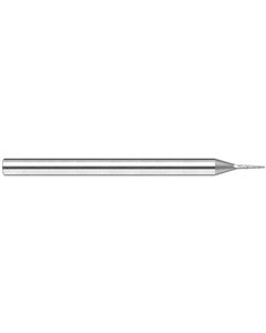 1/64″ Dia. × 5/64″ LOC × 1/8″ Shank Size × 1-1/2″ OAL, 3 Flute, 10 Degrees Body Half Taper Angle, Carbide, Uncoated, Ball, Tapered End Mill