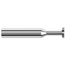 Keyseat Cutter, 5/32″ Dia. × 3/16″ Shank Dia. × 1/32″ CW × 2″ OAL, 6 Teeth, Carbide, Round Shank, Uncoated, Specialty Profiles