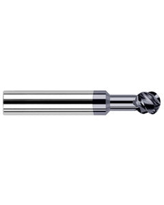 1/8″ Dia. × 0.107″ LOC × 1/8″ Shank Size × 1-1/2″ OAL, 4 Flute, Carbide, TiAlN, Ballnose Endmill
