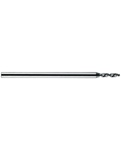2.48 mm Dia. × 3 mm Shank Dia. × 38 mm OAL × 12 mm LCF, 120 Degrees, 5xD, 2 Flute, Uncoated - Solid Carbide Drills