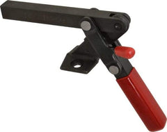 De-Sta-Co - 1,000 Lb Holding Capacity, Vertical Handle, Manual Hold Down Toggle Clamp - 65° Handle Movement, 195° Bar Opening, Solid Bar, Flanged Base, Electro-Plated Zinc, Carbon Steel - Americas Industrial Supply