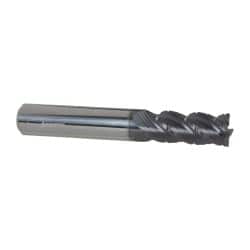 Accupro - 3/8" Diam, 7/8" LOC, 4 Flute Solid Carbide Roughing & Finishing Square End Mill - AlTiN Finish, 2-1/2" OAL, 3/8" Shank Diam, Straight Shank, 40° Helix, Centercutting - Americas Industrial Supply
